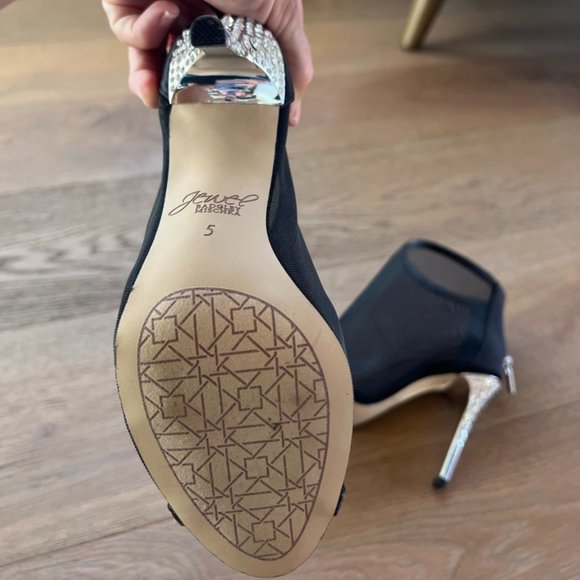 Stunning black bootie heels with crystals - Picture 4 of 5